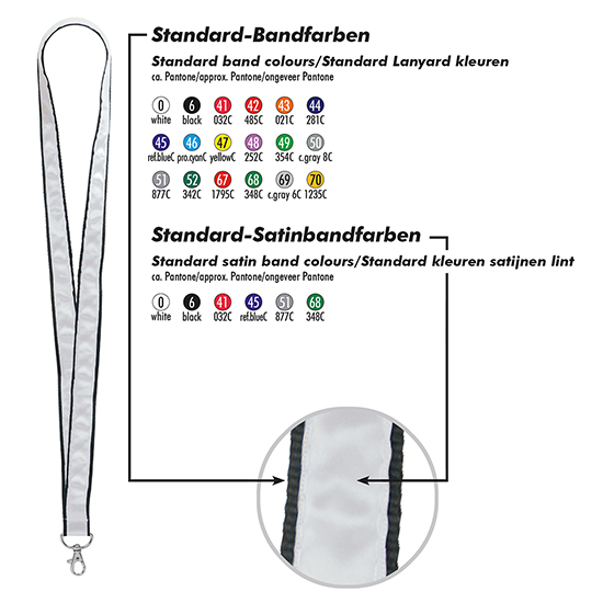 Schlüsselband/Lanyard "Satin" als Werbeartikel mit Logo bedrucken