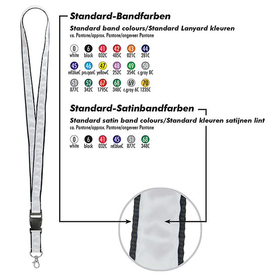 Schlüsselband/Lanyard "Satin" als Werbeartikel mit Logo bedrucken